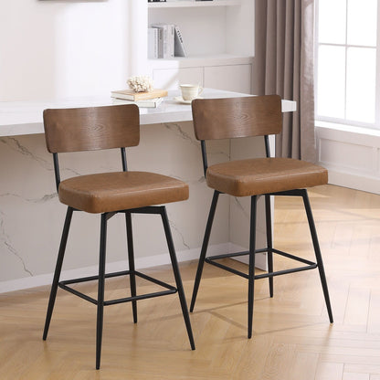 Faux Leather Upholstered Swivel Counter/Bar Stools Set of 2/3/4