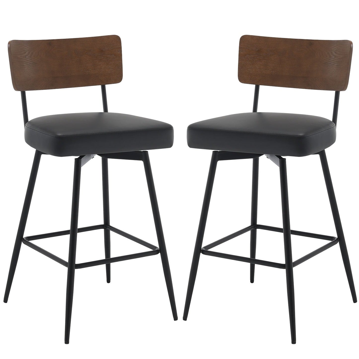 Faux Leather Upholstered Swivel Counter/Bar Stools Set of 2/3/4