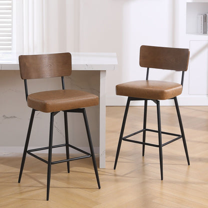 Faux Leather Upholstered Swivel Counter/Bar Stools Set of 2/3/4