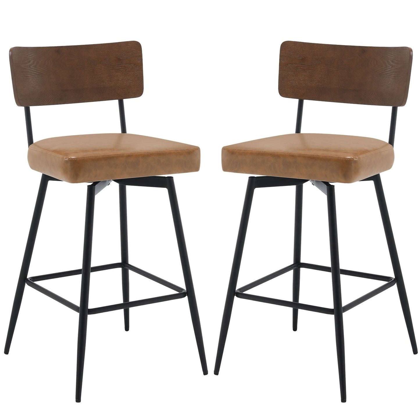 Faux Leather Upholstered Swivel Counter/Bar Stools Set of 2/3/4