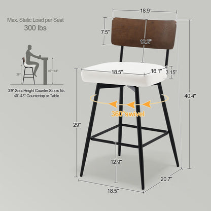 Faux Leather Upholstered Swivel Counter/Bar Stools Set of 2/3/4