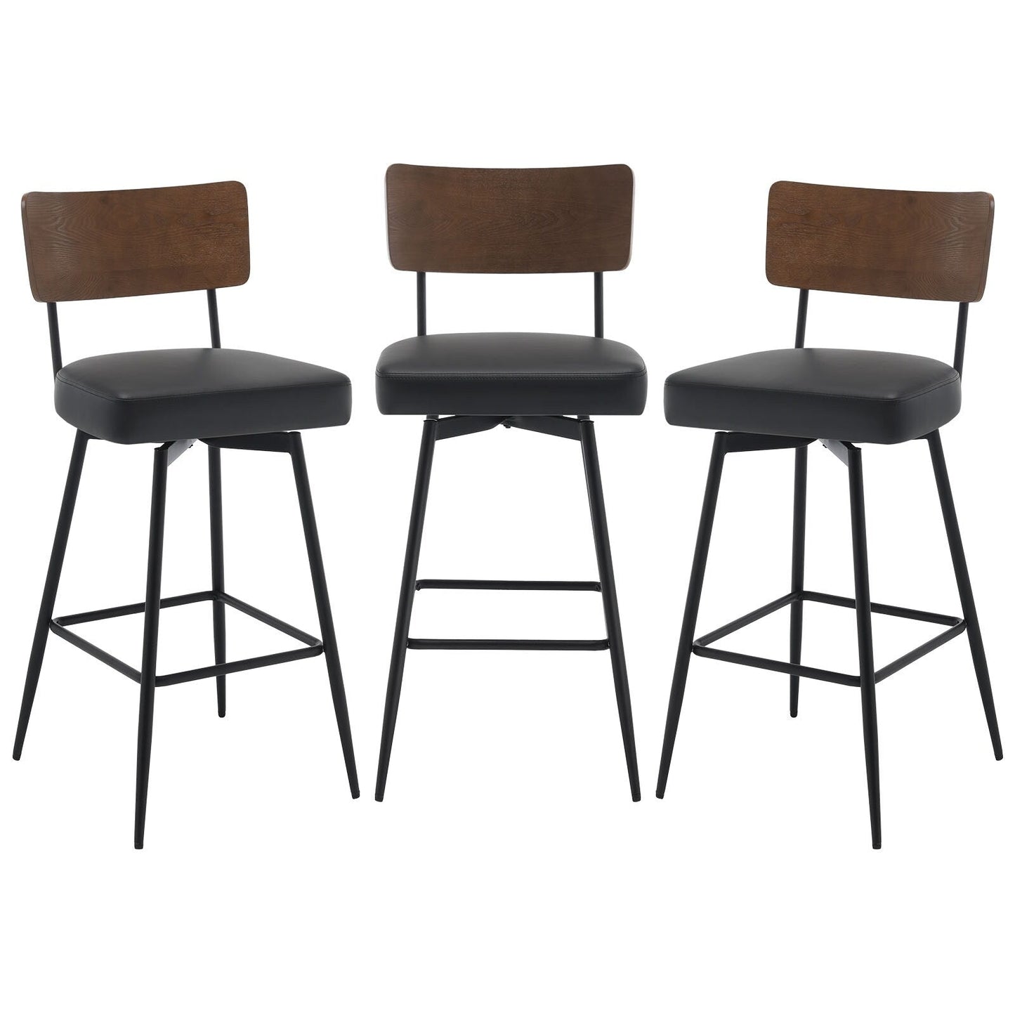 Faux Leather Upholstered Swivel Counter/Bar Stools Set of 2/3/4
