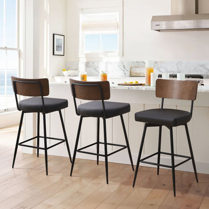 Faux Leather Upholstered Swivel Counter/Bar Stools Set of 2/3/4