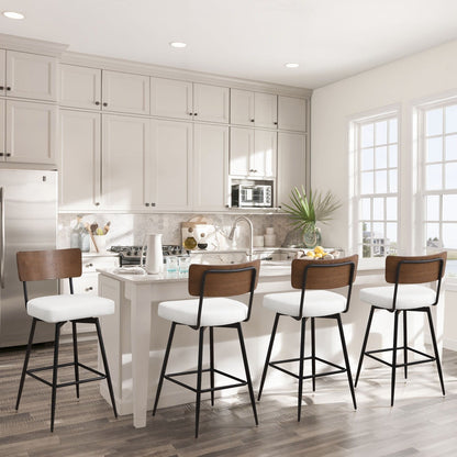 Faux Leather Upholstered Swivel Counter/Bar Stools Set of 2/3/4