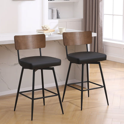 Faux Leather Upholstered Swivel Counter/Bar Stools Set of 2/3/4