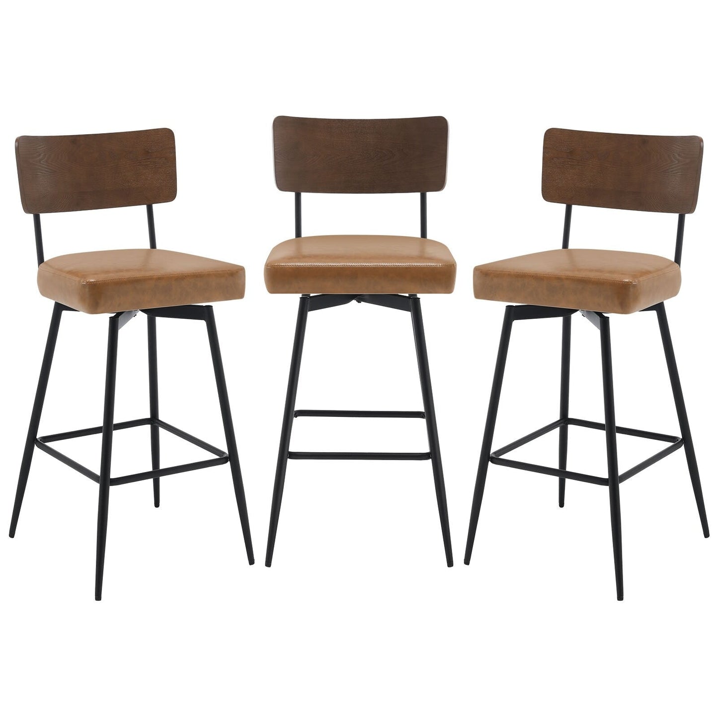 Faux Leather Upholstered Swivel Counter/Bar Stools Set of 2/3/4