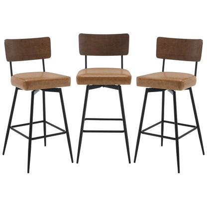 Faux Leather Upholstered Swivel Counter/Bar Stools Set of 2/3/4