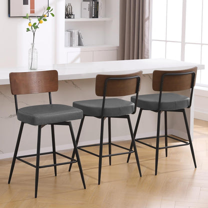 Faux Leather Upholstered Swivel Counter/Bar Stools Set of 2/3/4