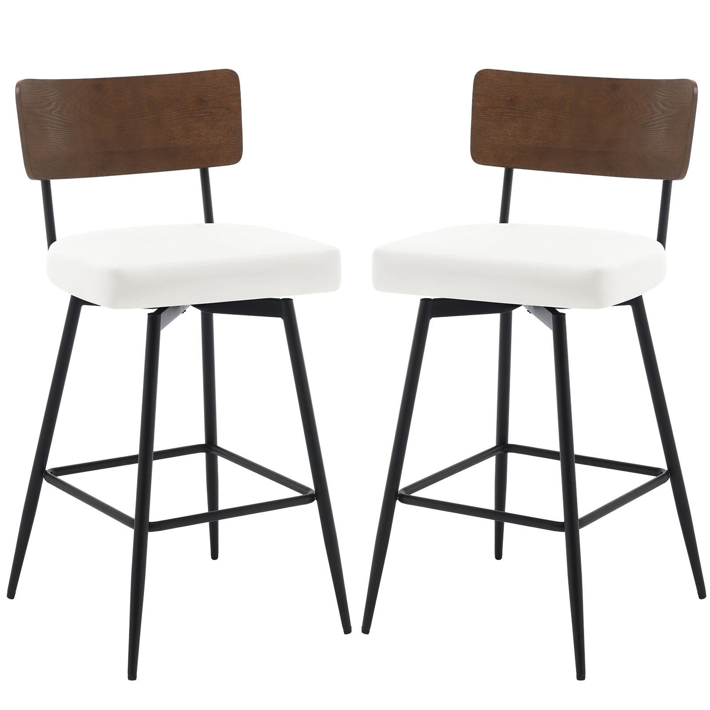 Faux Leather Upholstered Swivel Counter/Bar Stools Set of 2/3/4