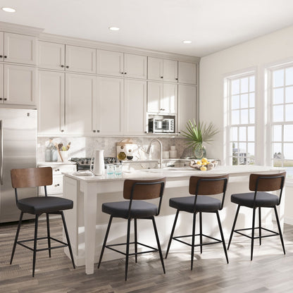 Faux Leather Upholstered Swivel Counter/Bar Stools Set of 2/3/4