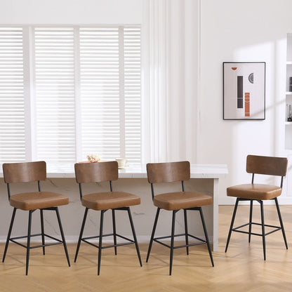 Faux Leather Upholstered Swivel Counter/Bar Stools Set of 2/3/4