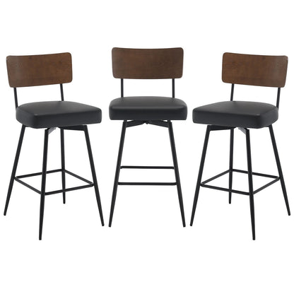 Faux Leather Upholstered Swivel Counter/Bar Stools Set of 2/3/4