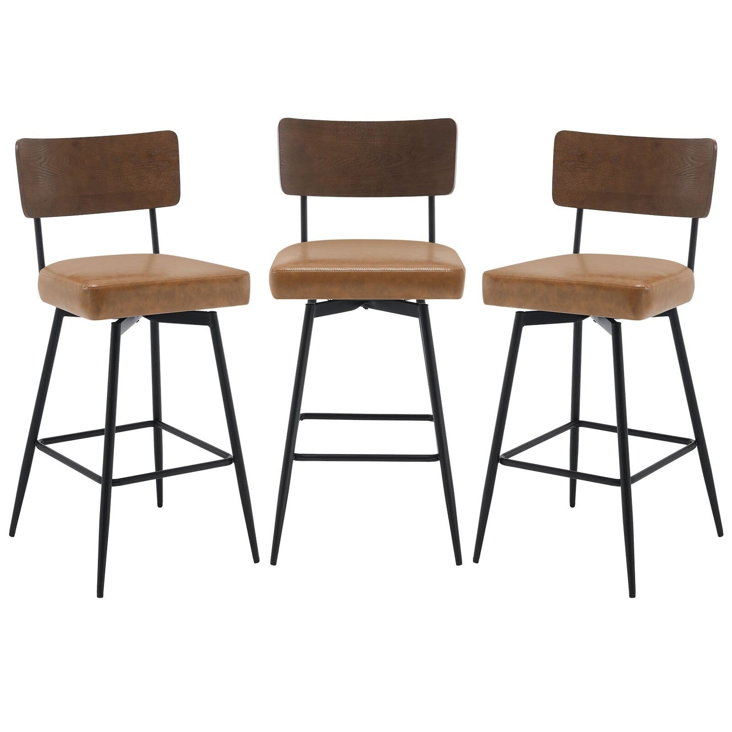 Faux Leather Upholstered Swivel Counter/Bar Stools Set of 2/3/4
