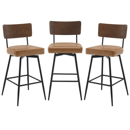 Faux Leather Upholstered Swivel Counter/Bar Stools Set of 2/3/4