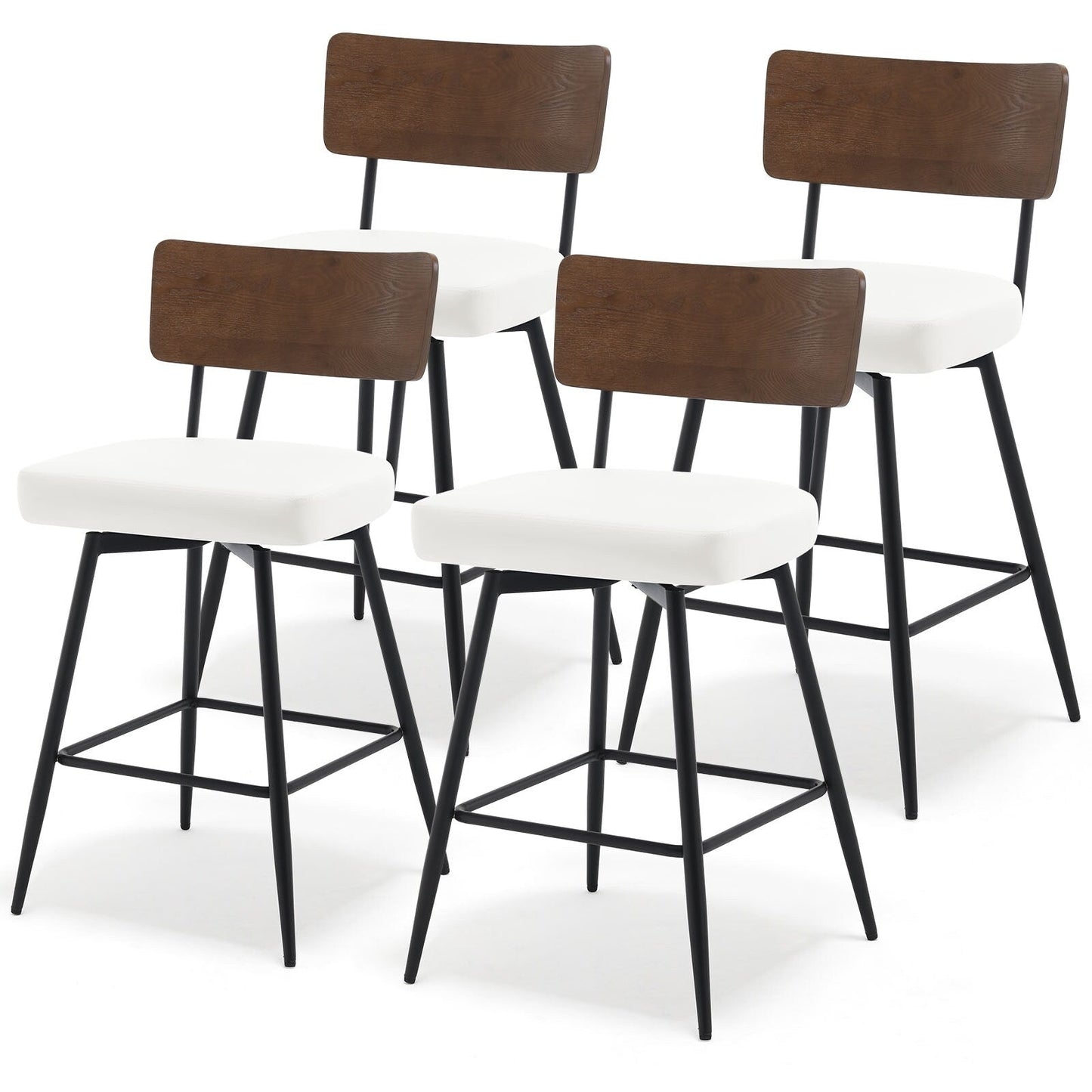 Faux Leather Upholstered Swivel Counter/Bar Stools Set of 2/3/4