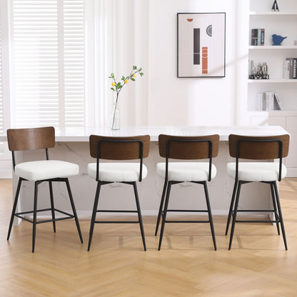 Faux Leather Upholstered Swivel Counter/Bar Stools Set of 2/3/4