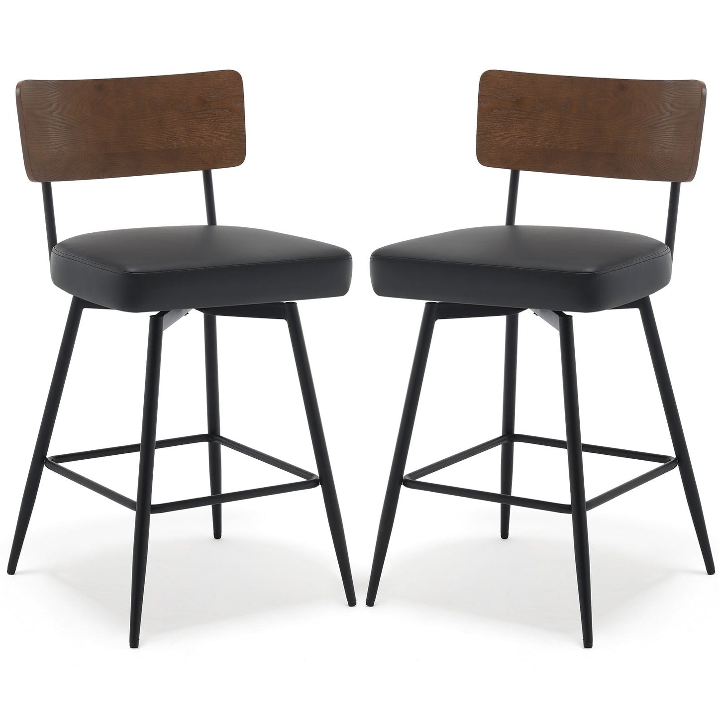 Faux Leather Upholstered Swivel Counter/Bar Stools Set of 2/3/4