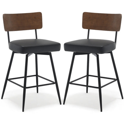 Faux Leather Upholstered Swivel Counter/Bar Stools Set of 2/3/4