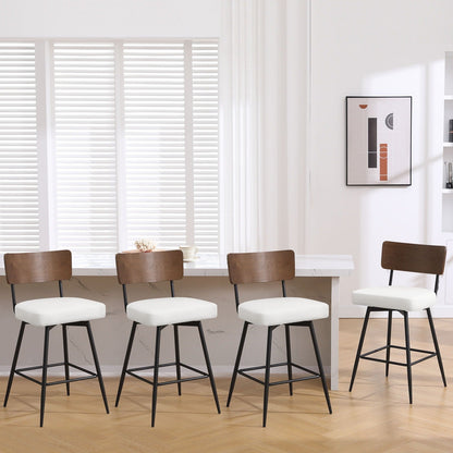 Faux Leather Upholstered Swivel Counter/Bar Stools Set of 2/3/4