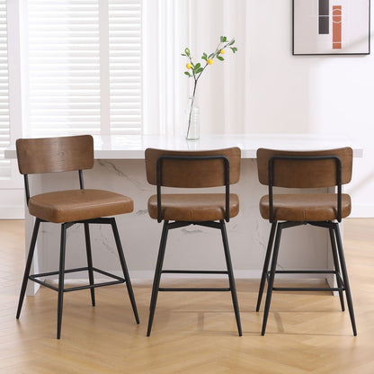 Faux Leather Upholstered Swivel Counter/Bar Stools Set of 2/3/4