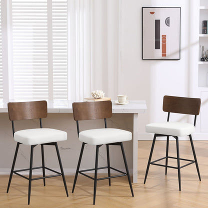 Faux Leather Upholstered Swivel Counter/Bar Stools Set of 2/3/4