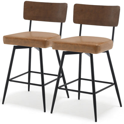 Faux Leather Upholstered Swivel Counter/Bar Stools Set of 2/3/4