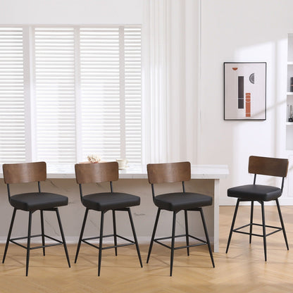 Faux Leather Upholstered Swivel Counter/Bar Stools Set of 2/3/4