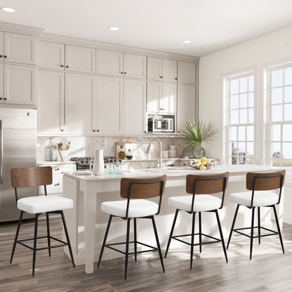 Faux Leather Upholstered Swivel Counter/Bar Stools Set of 2/3/4