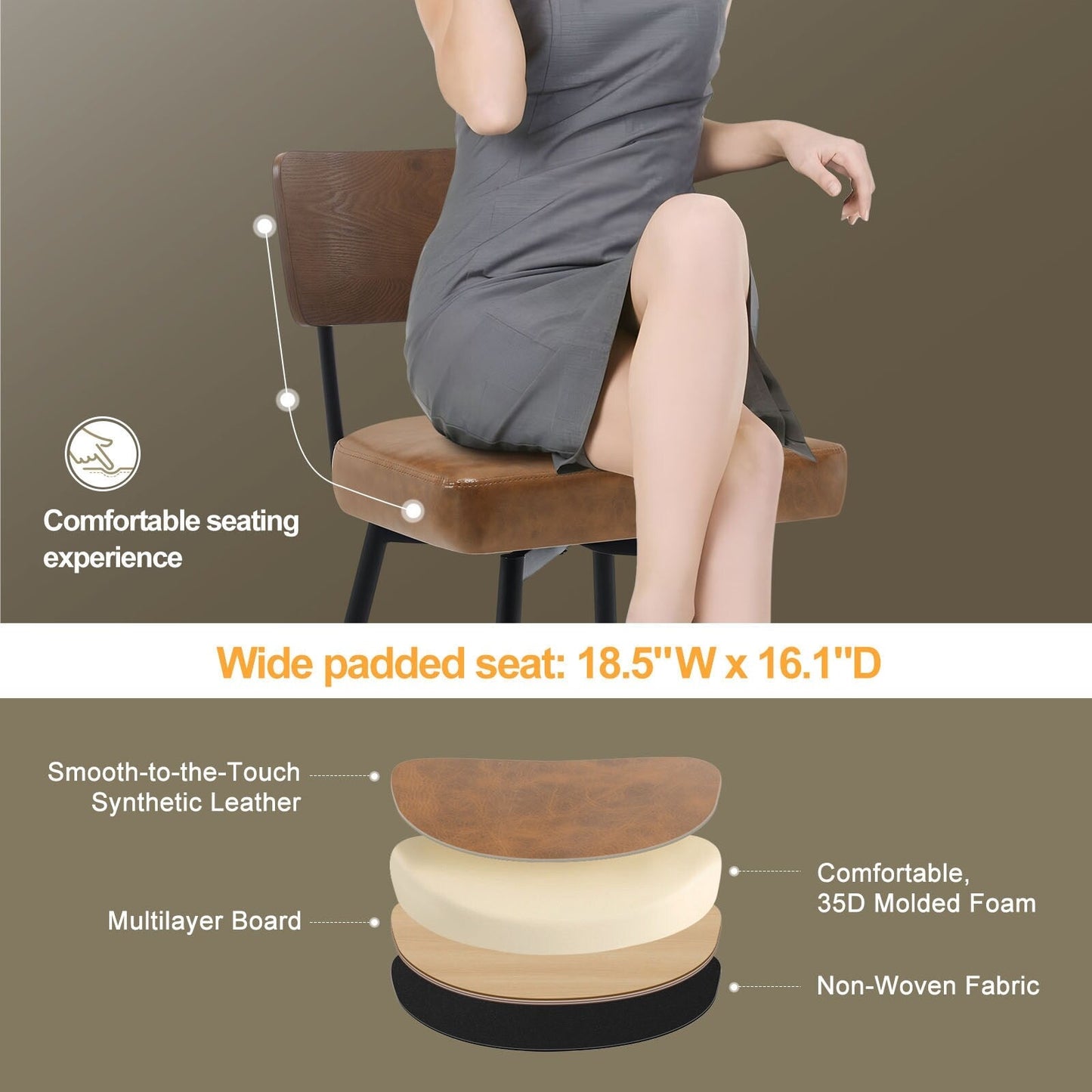 Faux Leather Upholstered Swivel Counter/Bar Stools Set of 2/3/4