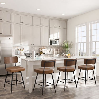 Faux Leather Upholstered Swivel Counter/Bar Stools Set of 2/3/4