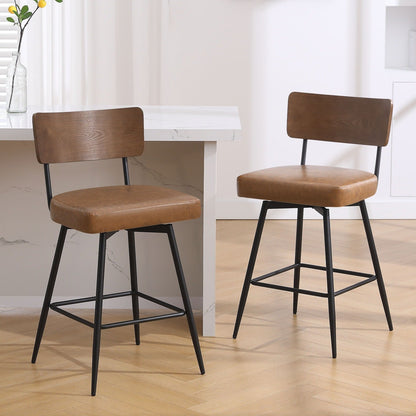 Faux Leather Upholstered Swivel Counter/Bar Stools Set of 2/3/4