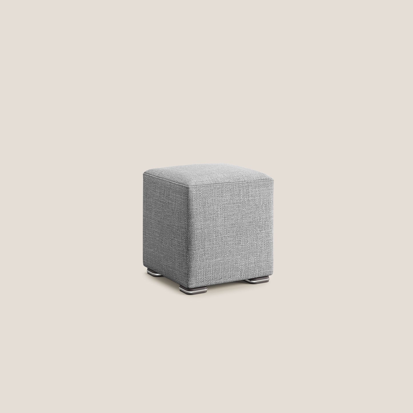 Pouf Cube in morbido tessuto impermeabile ad intreccio melangiato T06 grigio