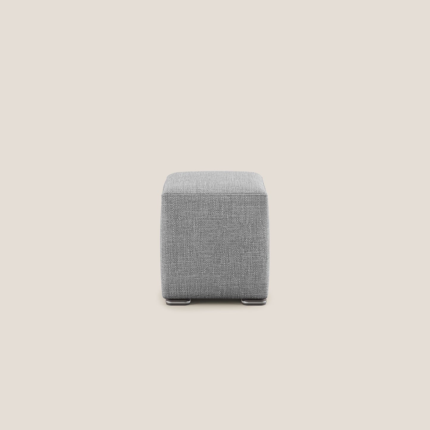 Pouf Cube in morbido tessuto impermeabile ad intreccio melangiato T06 grigio