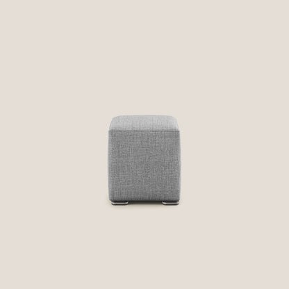 Pouf Cube in morbido tessuto impermeabile ad intreccio melangiato T06 grigio