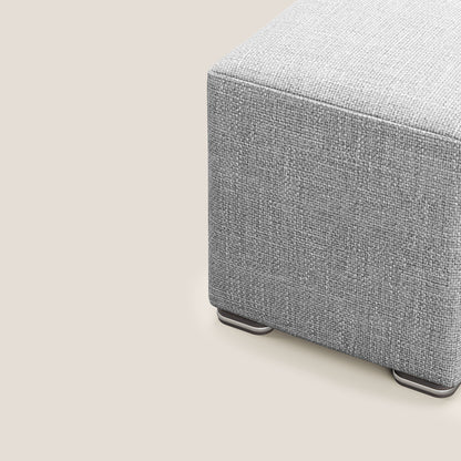 Pouf Cube in morbido tessuto impermeabile ad intreccio melangiato T06 grigio