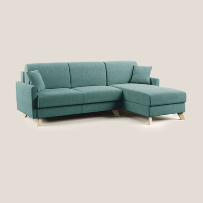Edgar divano letto angolare in tessuto felis impermeabile T03 verde acqua