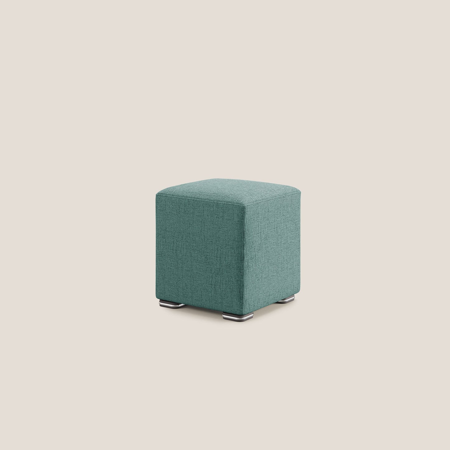 Pouf cubo in tessuto morbido impermeabile T03 verde acqua