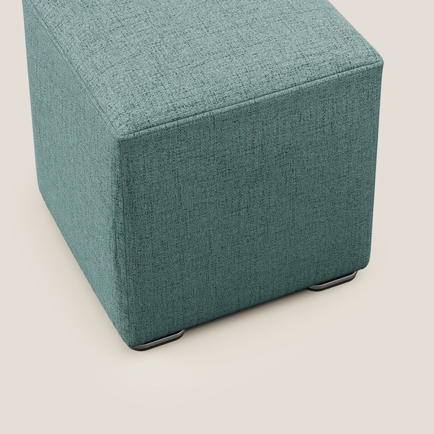 Pouf cubo in tessuto morbido impermeabile T03 verde acqua