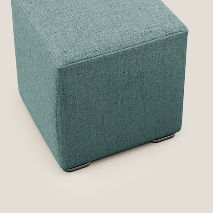 Pouf cubo in tessuto morbido impermeabile T03 verde acqua