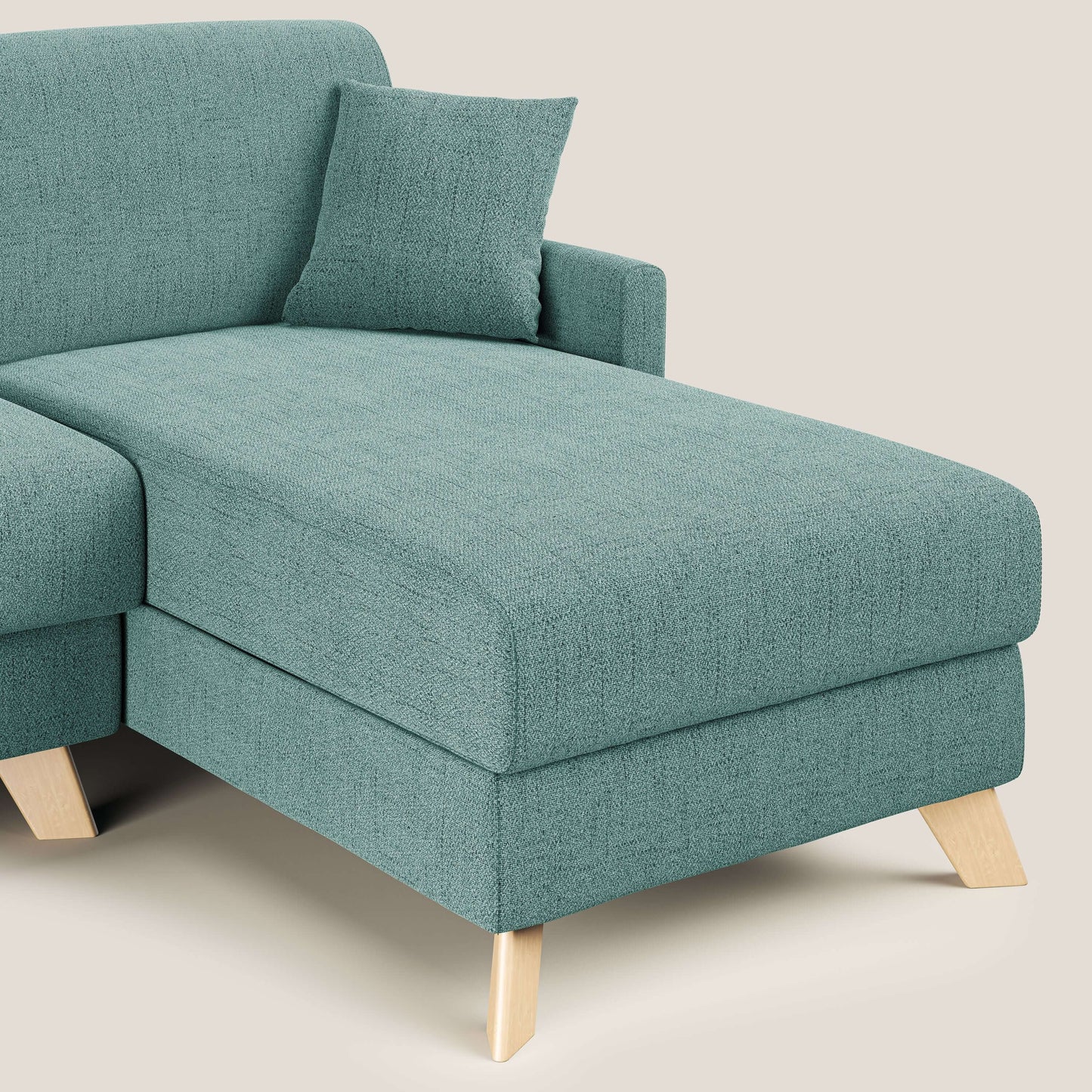 Edgar divano letto angolare in tessuto felis impermeabile T03 verde acqua