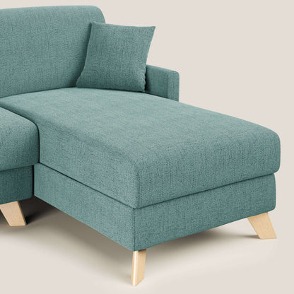 Edgar divano letto angolare in tessuto felis impermeabile T03 verde acqua