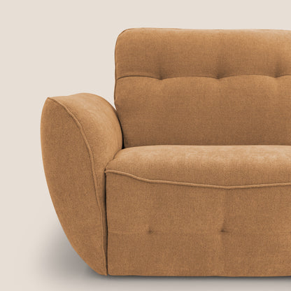 Cerbero divano angolare con pouf mobile in morbido bouclé impermeabile T07 arancio