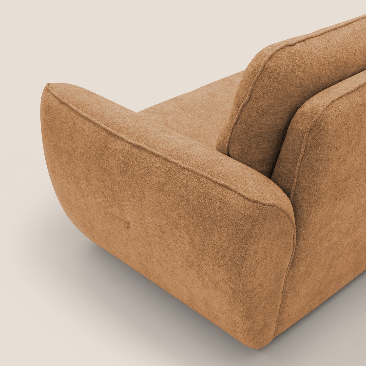 Cerbero divano 2 e 3 posti in morbido bouclé impermeabile T07 arancio