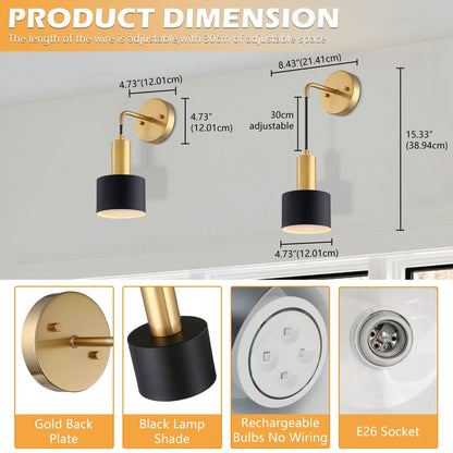 2Pack 13 RGB Wireless Wall Lamp Battery Operated with Remote