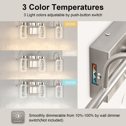 3/4/5/6 Light Brushed Nickel Bathroom Light Fixtures