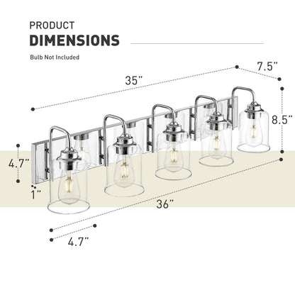 3/4/5/6-Light Modern Vanity Lights Over Mirror for Bathroom