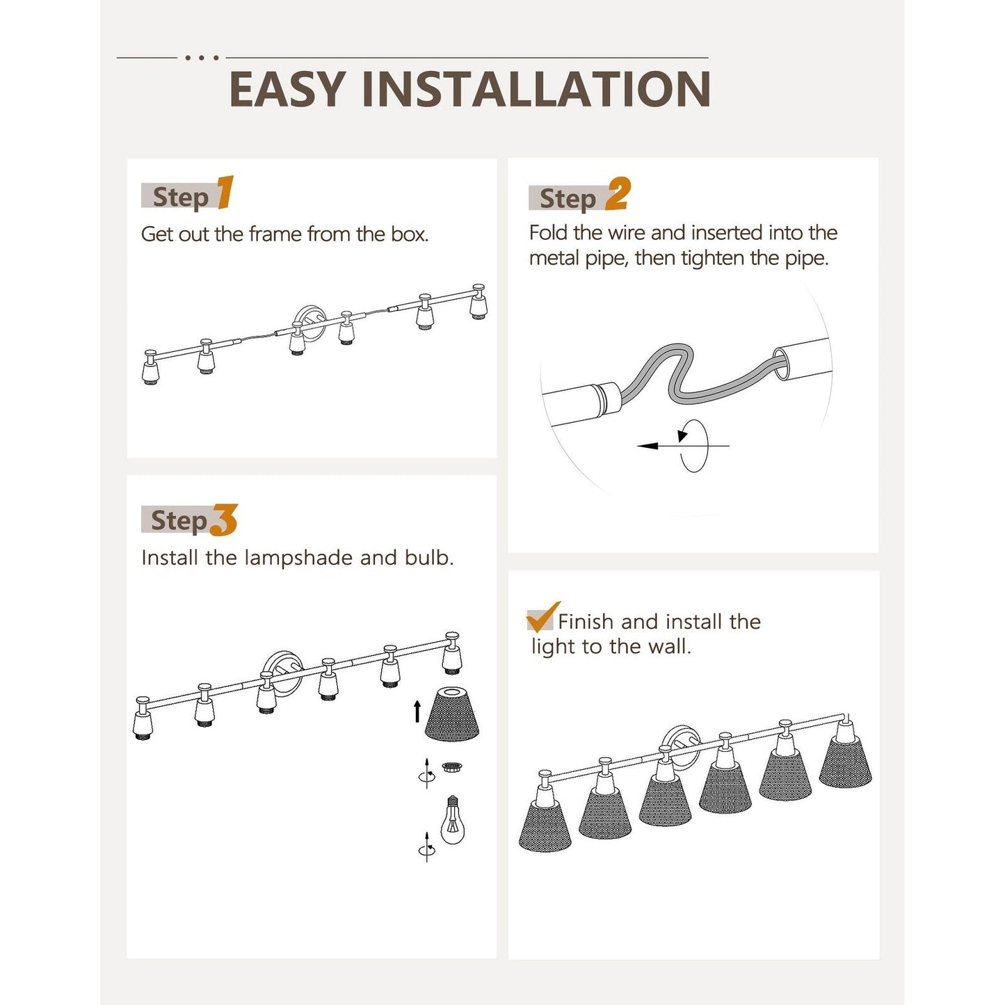 3/5/6-Light Modern Bathroom Vanity Light