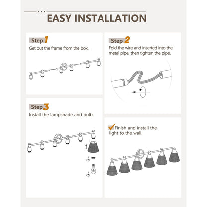 3/5/6-Light Modern Bathroom Vanity Light