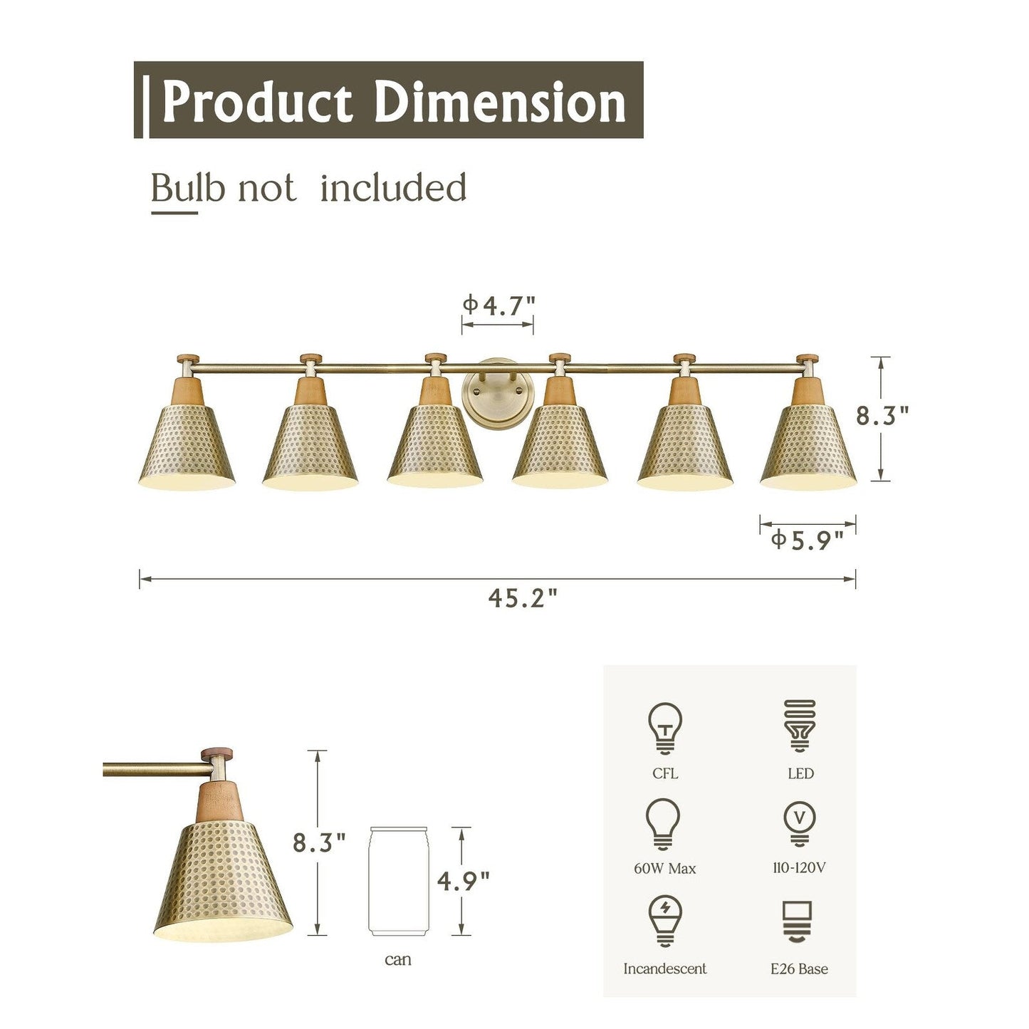 3/5/6-Light Modern Bathroom Vanity Light