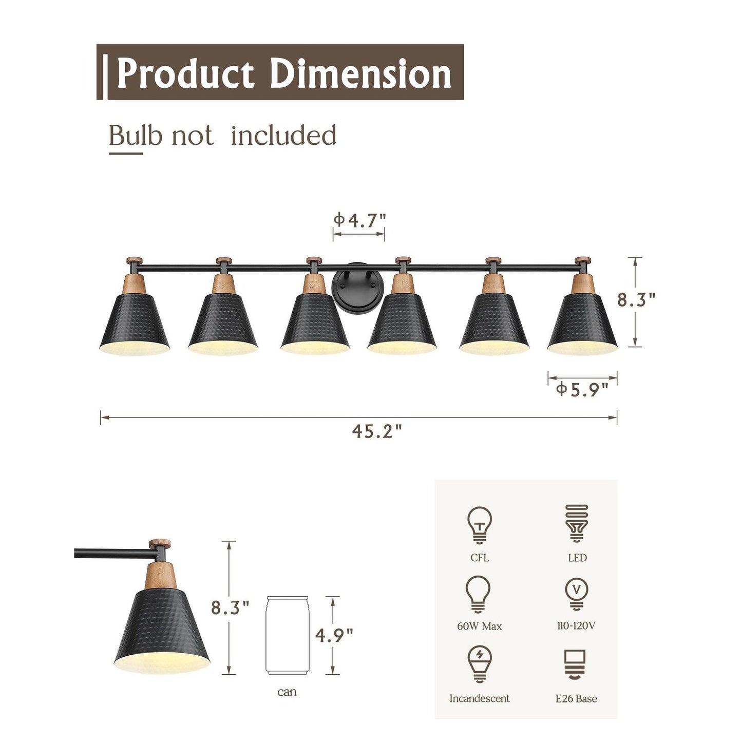 3/5/6-Light Modern Bathroom Vanity Light